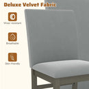 Upholstered Dining Chairs Set of 2 with Rubber Wood Legs and High Back-Gray by LJGDeals