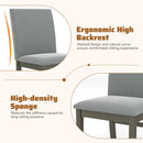 Upholstered Dining Chairs Set of 2 with Rubber Wood Legs and High Back-Gray by LJGDeals