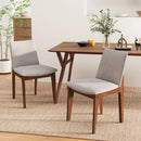 Set of 2 Wooden Dining Chairs Upholstered with High Curved Back-Walnut by DirectDeals