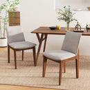 Set of 2 Wooden Dining Chairs Upholstered with High Curved Back-Walnut by LJGDeals