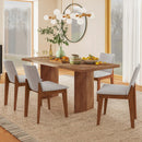 Set of 2 Wooden Dining Chairs Upholstered with High Curved Back-Walnut by DirectDeals