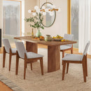 Set of 2 Wooden Dining Chairs Upholstered with High Curved Back-Walnut by LJGDeals