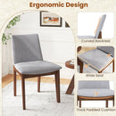 Set of 2 Wooden Dining Chairs Upholstered with High Curved Back-Walnut by LJGDeals