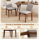 Set of 2 Wooden Dining Chairs Upholstered with High Curved Back-Walnut by LJGDeals