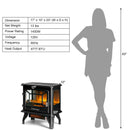 Freestanding Fireplace Heater with Realistic Dancing Flame Effect-Black by LJGDeals