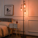 Retro Floor Lamp with 3-Head Hanging Amber Glass Shade by LJGDeals
