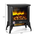 Compact Portable Space Heater with Realistic Flame Effect-Black by DirectDeals