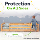 Twin Montessori Floor Bed with Safety Guardrails