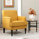 Modern Upholstered Padded Accent Chair with Rubber Wood Legs by LJGDeals