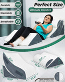 LX5 4-Piece Support for Shoulder & Upper Body Rest, Orthopedic Bed Wedge Pillow Set, Arctic Navy