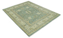 Fine 8x10 Vintage Style Gray and Beige Hand Knotted Traditional wool area rug by The Rug Decor