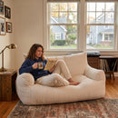 2-Person Bean Bag Sofa Chair, 63" Wide Corduroy with Memory Foam
