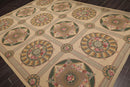 9x12 Beige Hand Hooked 100% Wool Traditional French Aubusson Oriental Area Rug