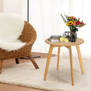 Natural Modern Stylish Bamboo Round End Table with 20 Inch Round Tabletop-Natural by LJGDeals