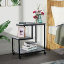 3-Tier Side Table with Storage and Universal Casters for Living Room and Bedroom-Black by LJGDeals