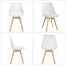 Set of 4 Dining Chairs Mid-Century Modern Shell PU Seat with Wooden Legs by LJGDeals