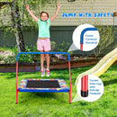 36 Inch Kids Indoor Outdoor Square Trampoline with Foamed Handrail-Blue by LJGDeals