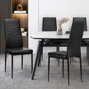 Set of 4 High Back Dining Chairs with PVC Leather and Non-Slip Feet Pads by LJGDeals