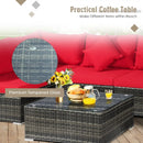 7 Pieces Patio Rattan Furniture Set Sectional Sofa Garden Cushion by LJGDeals