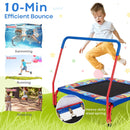 36 Inch Kids Indoor Outdoor Square Trampoline with Foamed Handrail-Blue by DirectDeals