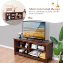 58 Inch Wood TV Stand for TVs up to 65 Inches with 4 Open Storage Shelves by LJGDeals
