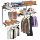 Custom Closet Organizer Kit 3 to 5 Feet Wall-Mounted Closet System with Hang Rod by LJGDeals