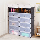 12-Cube DIY Portable Plastic Shoe Rack with Transparent Doors by LJGDeals