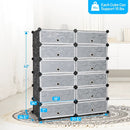 12-Cube DIY Portable Plastic Shoe Rack with Transparent Doors by LJGDeals
