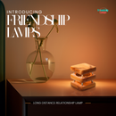 Mini Square Mid-Century Design Natural Friendship Lamp – Compact Retro Wi-Fi Touch Lamp for Connection