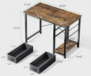 40/47 Inch Computer Desk with Fabric Storage Drawers, Modern Home Office Table by 2Dropme