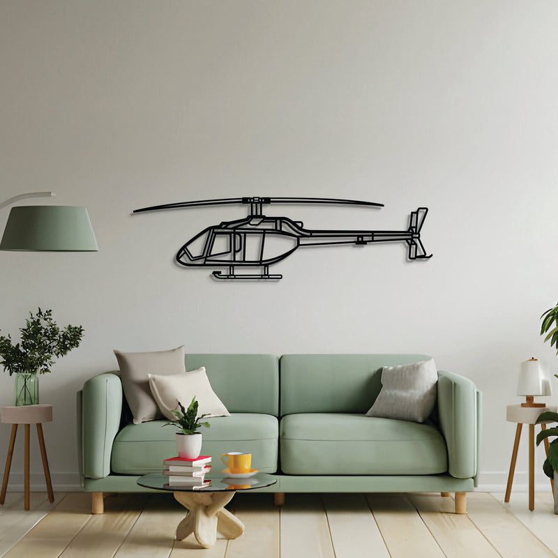 505 Jet Ranger X Metal Aircraft Wall Art - NCP0506