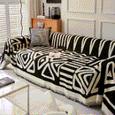 Chenille Geometric Sofa Throw Blanket, Boho Washable Furniture Throw Covers for Sofa