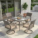 Weave Outdoor Dining Set, 5-Piece, Full Swivel