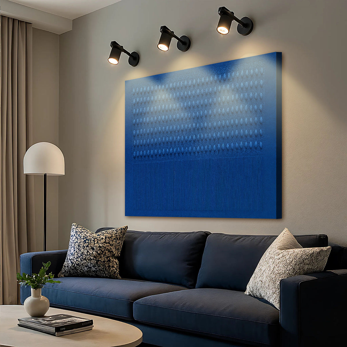 Minimalist Blue Gradient Abstract Wall Art, photo 2 of 8