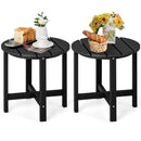 Set of 2 18 Inch Round Weather-Resistant Adirondack Side Tables by LJGDeals