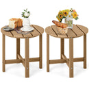 Set of 2 18 Inch Round Weather-Resistant Adirondack Side Tables by LJGDeals