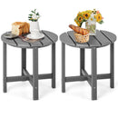 Set of 2 18 Inch Round Weather-Resistant Adirondack Side Tables