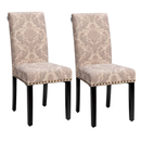 Set of 2 Fabric Upholstered Dining Chairs with Nailhead by LJGDeals