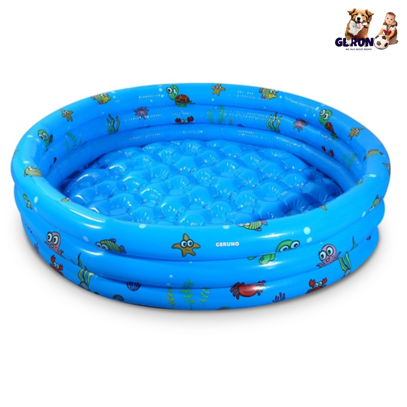 51x13Ó Inflatable Swimming Pool Blow Up Family Pool For 3 Kids Foldable Swim Ball Pool Center w/ 4 Valves Bottom Water Drain Plug For Indoor Backyard, photo 7 of 15