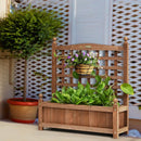 Wood Planter Box with Trellis Weather-resistant Outdoor by LJGDeals