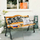 Garden Bench Chair Outdoor Wooden Loveseat with Iron Armrest by LJGDeals
