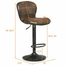 Set of 2 Adjustable Swivel Bar Stools with Hot-Stamping Cloth by LJGDeals