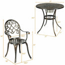 3 Pieces Outdoor Set Patio Bistro with Attached Removable Ice Bucket by LJGDeals
