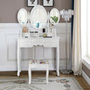 7 Drawer Tri-Folding Mirror Dressing Vanity Makeup Set by LJGDeals