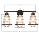 3-Light Vanity Lamp Bathroom Fixture with Metal Wire Cage by LJGDeals