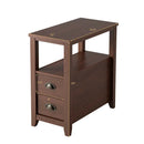 Set of 2 End Table Wooden with 2 Drawer & Shelf Bedside Table by LJGDeals