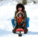 55.5 x 23.5 Inch Snow Sled with Steering Wheel and Double Brakes Pull Rope Slider by LJGDeals