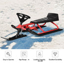 Kids Snow Sled with Steering Wheel and Double Brakes Pull Rope