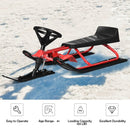 Kids Snow Sled with Steering Wheel and Double Brakes Pull Rope by LJGDeals
