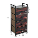 Industrial 4 Fabric Drawers Storage Dresser with Fabric Drawers and Steel Frame by LJGDeals